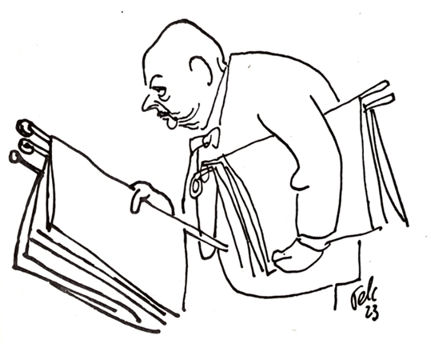 Caricature de Ant. Pelc représentant Ober Patera, Jähn, Karl-Heinz, Das prager Kaffehaus, Berlin, Volk und Welt, 1990