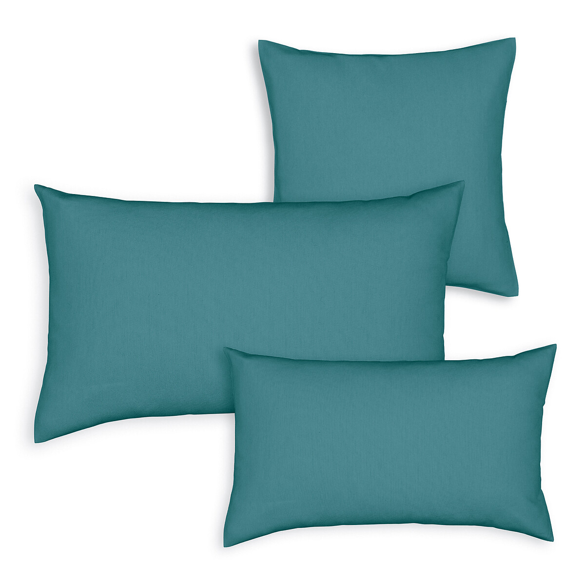 rideaux, housse de clic-cla et coussins La Redoute Scenario coloris Vert canard